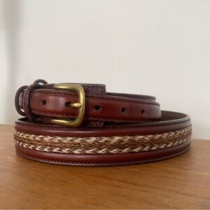 Browning leather brown belt with brass buckle